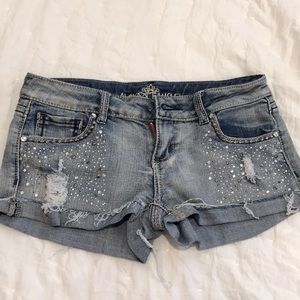 Almost famous rhinestone jean shorts